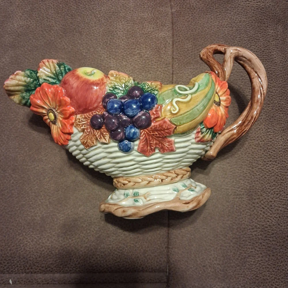 Colorful Ceramic Cornucopia Vase